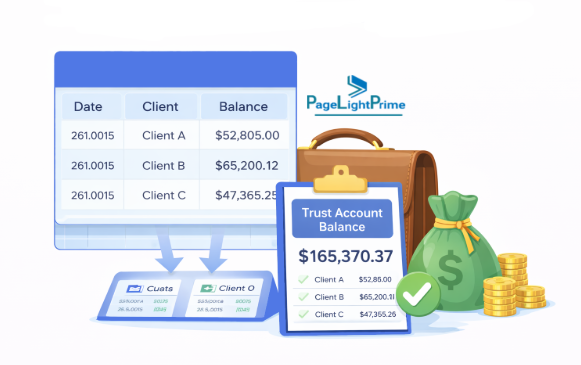 trust account reconciliation.A visual checklist for monthly law firm three-way