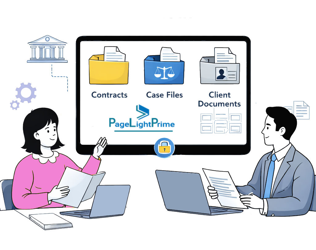 Lawyer working in Microsoft Word and Outlook integrated with PageLightPrime