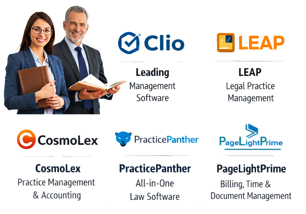 Comparison chart of Clio CosmoLex LEAP and PageLightPrime legal software platforms