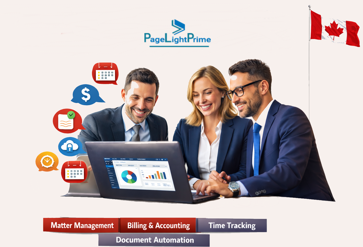 Legal practice management software dashboard used by Canadian law firms