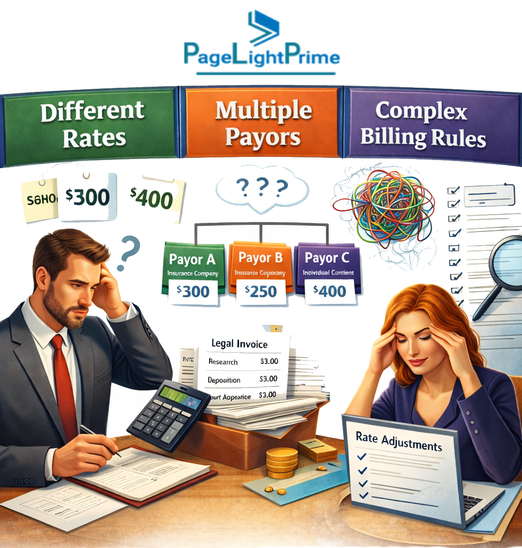 Comparison between multi payor legal billing and split billing in law firms