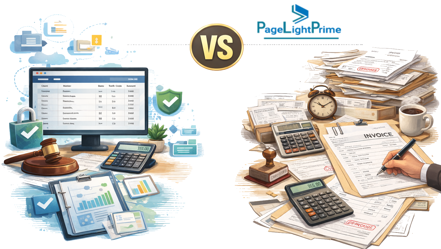 Comparison of PageLightPrime vs Clio for LEDES billing software features and compliance