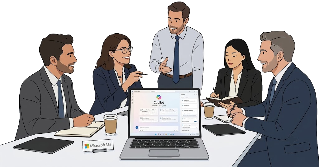 Microsoft Copilot AI training for attorneys and legal staff covering responsible AI use, workflow automation