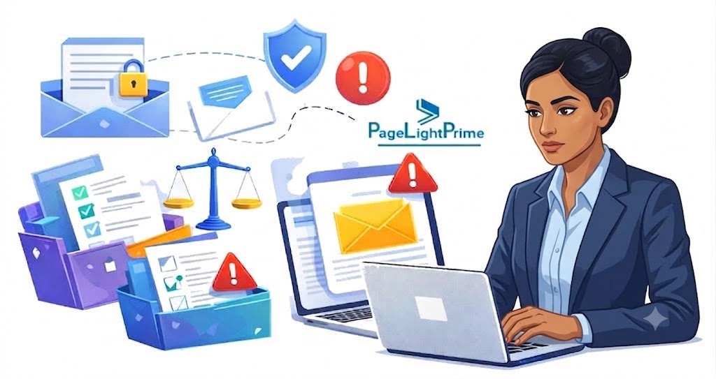 Legal team discussing sensitive information with a secure digital document system