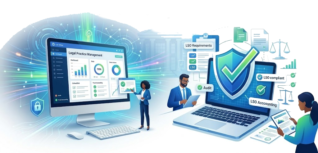 Legal practice management software supporting LSO compliance with read-only bookkeeping