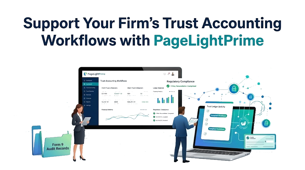 PageLightPrime legal accounting software supporting trust accounting workflows