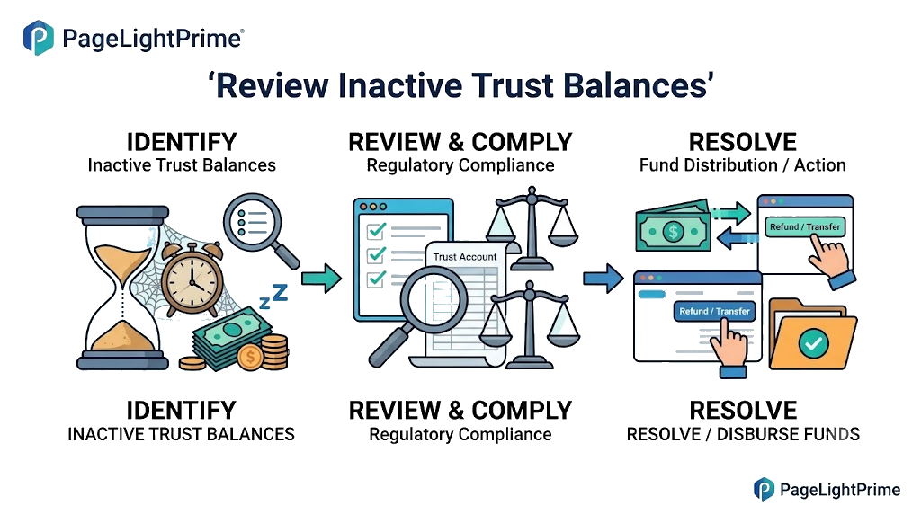 Reviewing inactive client trust balances in legal accounting